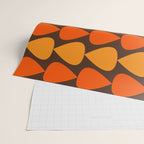 Retro Mid Century Modern Plectrum Stripes Pattern in 70s Brown and Orange Wrapping Paper Gallery Image 2