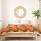Retro Mid Century Modern Plectrum Stripes Pattern in 70s Brown and Orange Duvet Cover Gallery Image 3