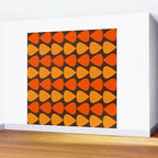 Retro Mid Century Modern Plectrum Stripes Pattern in 70s Brown and Orange Wall Mural Gallery Image 2