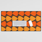 Retro Mid Century Modern Plectrum Stripes Pattern in 70s Brown and Orange Desk Mat Gallery Image 1