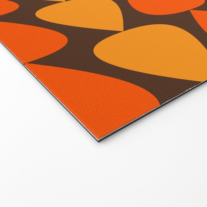 Retro Mid Century Modern Plectrum Stripes Pattern in 70s Brown and Orange Welcome Mat Gallery Image 2