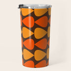 Retro Mid Century Modern Plectrum Stripes Pattern in 70s Brown and Orange Travel Mug Gallery Image 3
