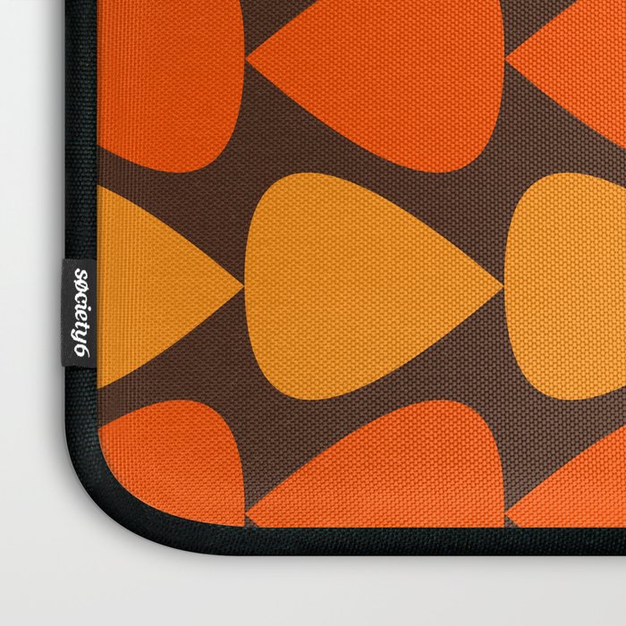 Retro Mid Century Modern Plectrum Stripes Pattern in 70s Brown and Orange Laptop Sleeve Gallery Image 3