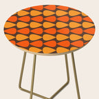 Retro Mid Century Modern Plectrum Stripes Pattern in 70s Brown and Orange Side Table Gallery Image 2