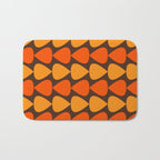 Retro Mid Century Modern Plectrum Stripes Pattern in 70s Brown and Orange Bath Mat Gallery Image 1