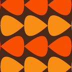 Retro Mid Century Modern Plectrum Stripes Pattern in 70s Brown and Orange Coffee Mug Gallery Image 2