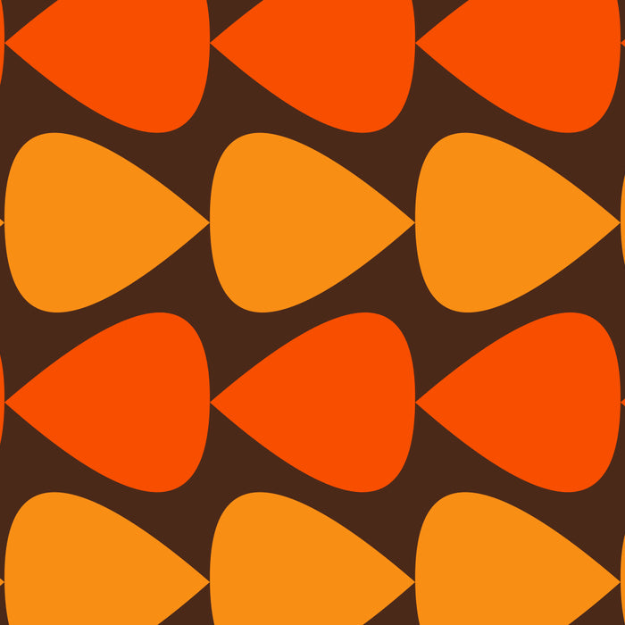 Retro Mid Century Modern Plectrum Stripes Pattern in 70s Brown and Orange Coffee Mug Gallery Image 2