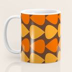 Retro Mid Century Modern Plectrum Stripes Pattern in 70s Brown and Orange Coffee Mug Gallery Image 3