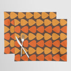 Retro Mid Century Modern Plectrum Stripes Pattern in 70s Brown and Orange Placemat Gallery Image 1