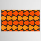 Retro Mid Century Modern Plectrum Stripes Pattern in 70s Brown and Orange Tablecloth Gallery Image 2