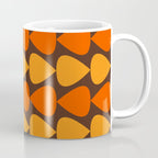 Retro Mid Century Modern Plectrum Stripes Pattern in 70s Brown and Orange Coffee Mug Gallery Image 1