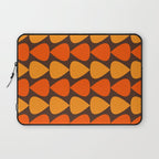 Retro Mid Century Modern Plectrum Stripes Pattern in 70s Brown and Orange Laptop Sleeve Gallery Image 1