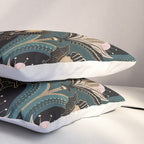 Art Deco Bats Teal, Gold, Pink Pillow Sham Gallery Image 3