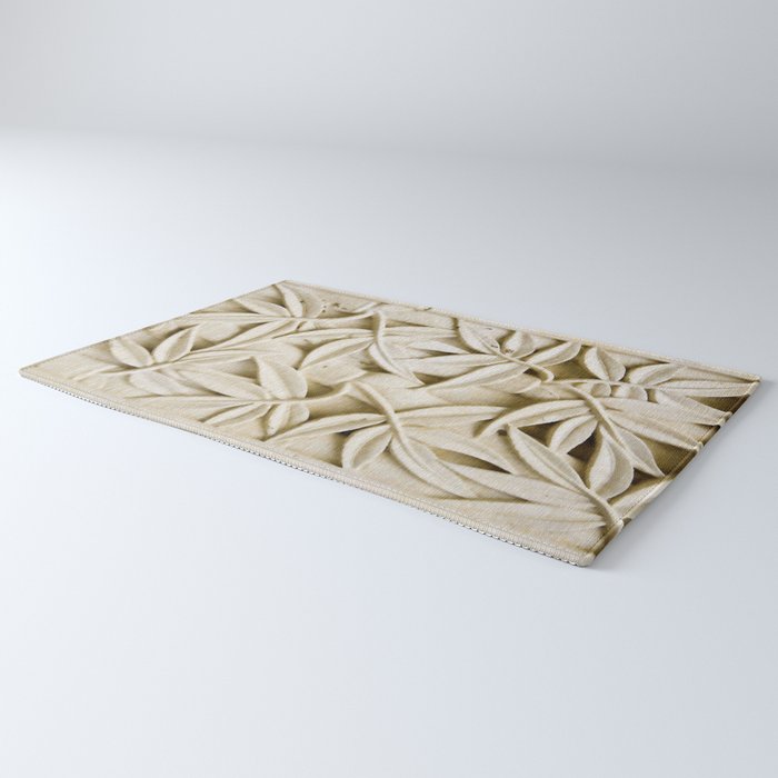 Ivory Leaves Vintage Floral Pattern Rug Gallery Image 3