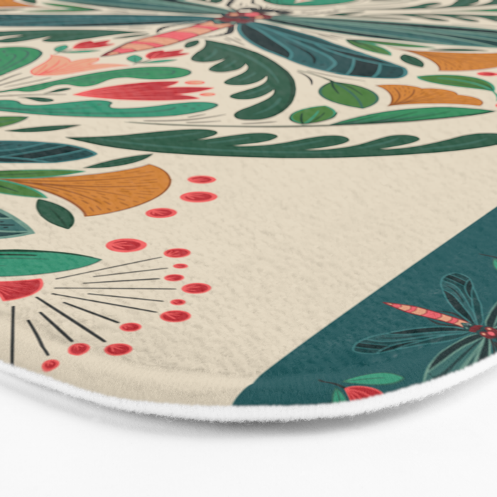 Dragonfly Folk Design Bath Mat Gallery Image 3