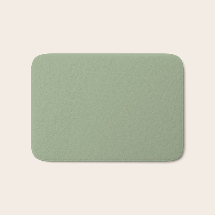 Minimal, Solid Color, Light Sage Green  Bath Mat Gallery Image 1