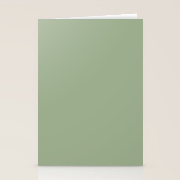 Minimal, Solid Color, Light Sage Green  Stationery Card Gallery Image 2