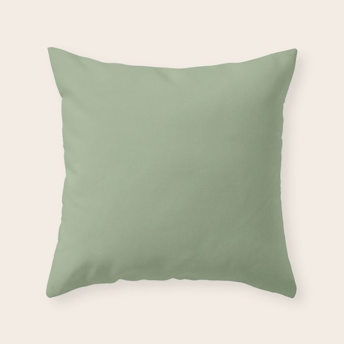 Minimal, Solid Color, Light Sage Green  Throw Pillow Gallery Image 6