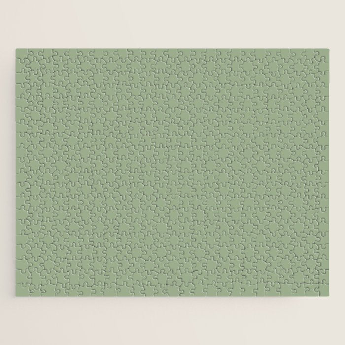 Minimal, Solid Color, Light Sage Green  Jigsaw Puzzle Gallery Image 1