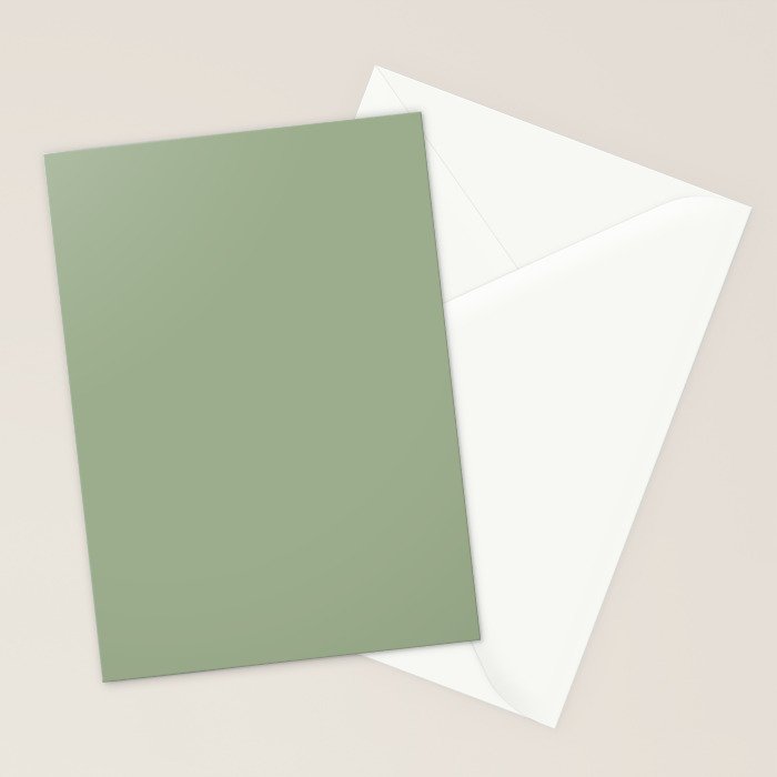 Minimal, Solid Color, Light Sage Green  Stationery Card Gallery Image 2