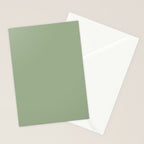 Minimal, Solid Color, Light Sage Green  Stationery Card Gallery Image 2