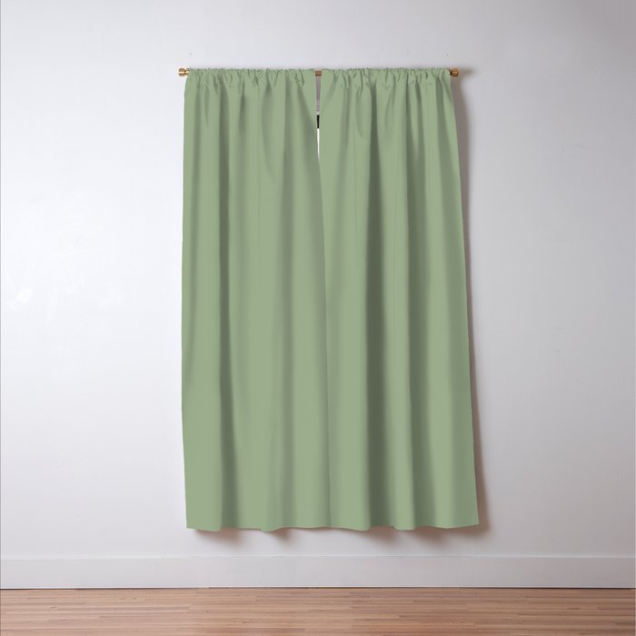 Minimal, Solid Color, Light Sage Green  Window Curtain Gallery Image 3