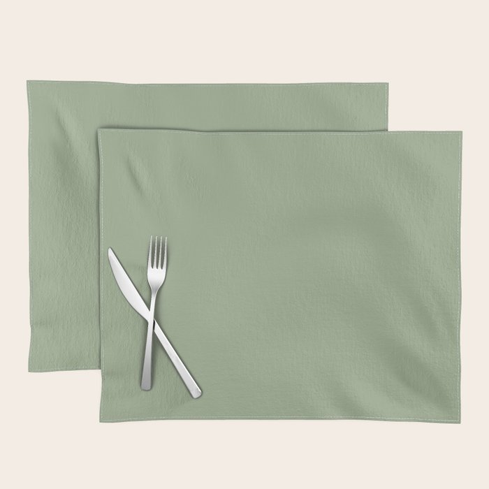 Minimal, Solid Color, Light Sage Green  Placemat Gallery Image 1