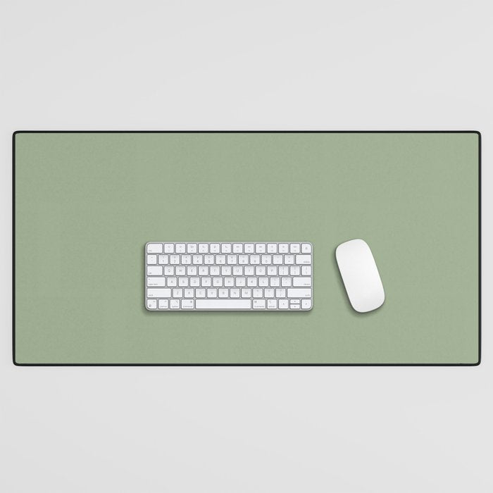 Minimal, Solid Color, Light Sage Green  Desk Mat Gallery Image 1