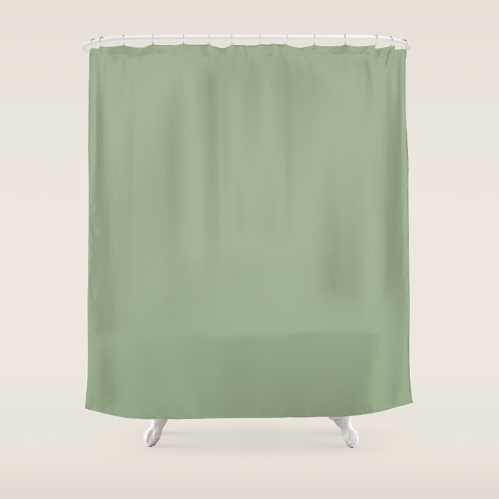Minimal, Solid Color, Light Sage Green  Shower Curtain Gallery Image 1