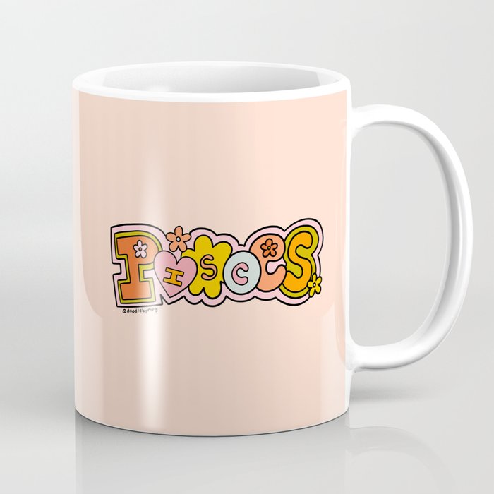 Pisces Doodle Letters Coffee Mug Gallery Image 1