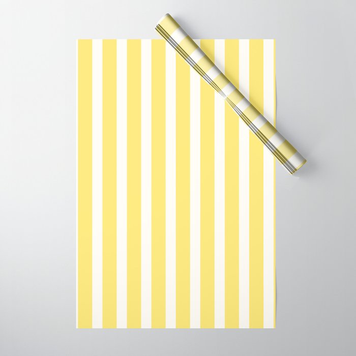 Sunshine Yellow Simple Stripe Wrapping Paper Gallery Image 1