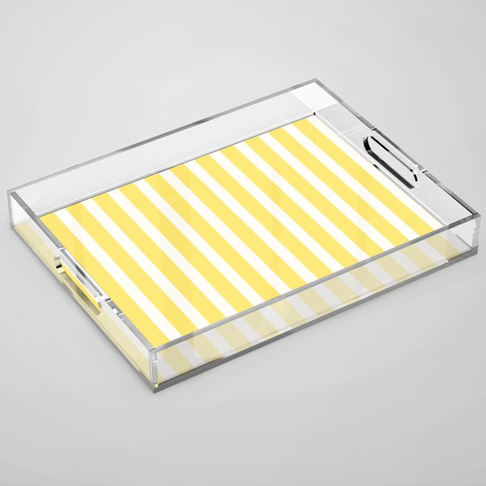 Sunshine Yellow Simple Stripe Acrylic Tray Gallery Image 1