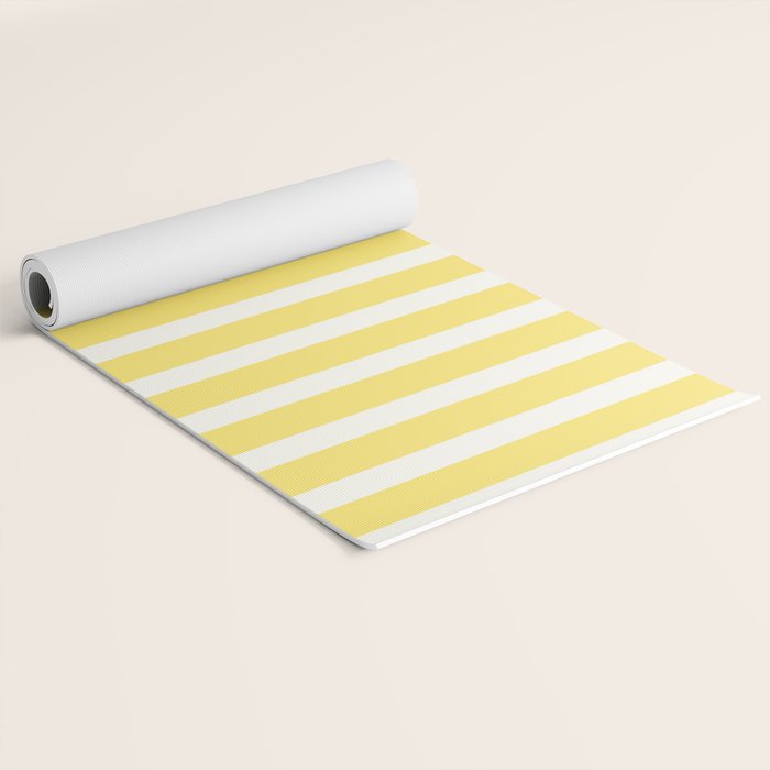Sunshine Yellow Simple Stripe Yoga Mat Gallery Image 2