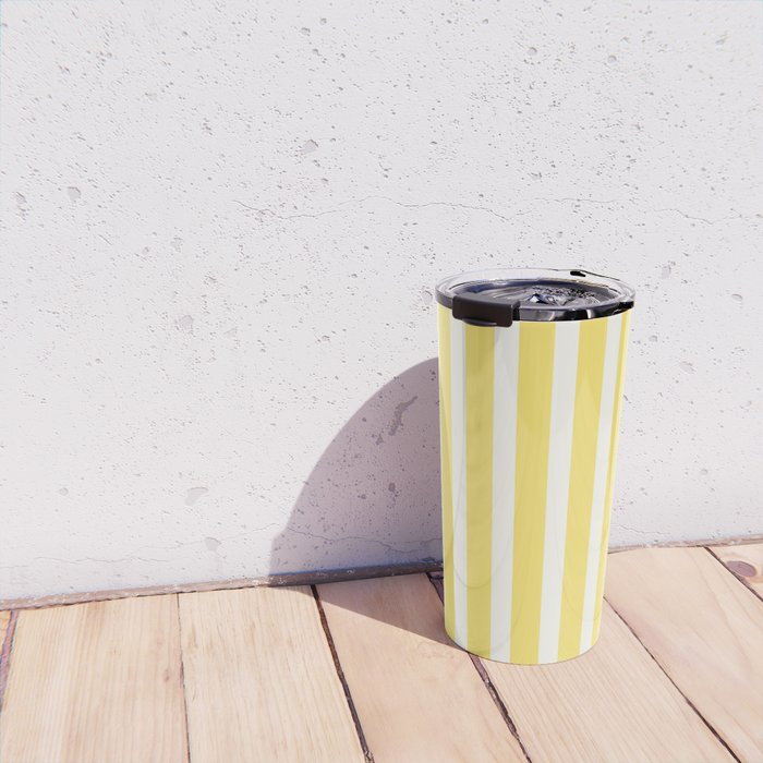 Sunshine Yellow Simple Stripe Travel Mug Gallery Image 4