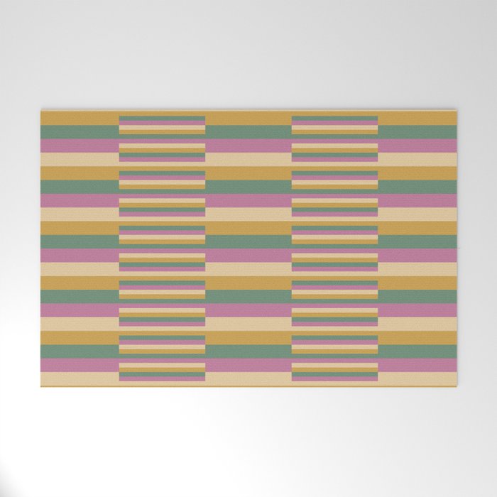 Mixed Stripes Pattern XIII Tropical Summer Welcome Mat Gallery Image 1
