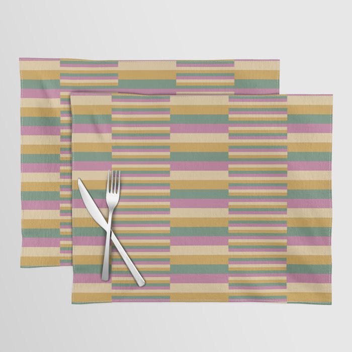 Mixed Stripes Pattern XIII Tropical Summer Placemat Gallery Image 1