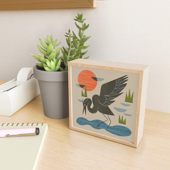Happy Heron Mini Art Print Gallery Image 2
