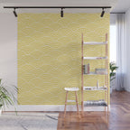 Japanese Waves Pattern Yellow Wall Mural Gallery Image 1