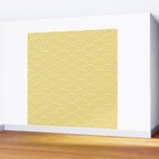 Japanese Waves Pattern Yellow Wall Mural Gallery Image 2