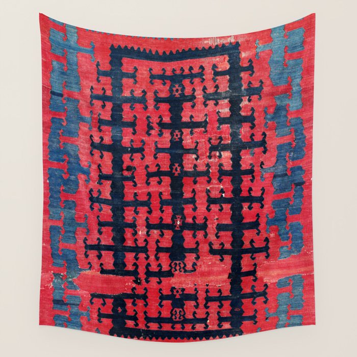 Yüncü  Antique Turkish Balikesir Kilim Rug Print Wall Tapestry Gallery Image 4