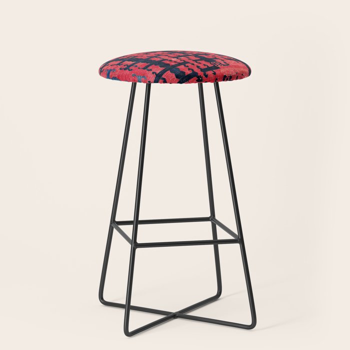 Yüncü  Antique Turkish Balikesir Kilim Rug Print Stool Gallery Image 1
