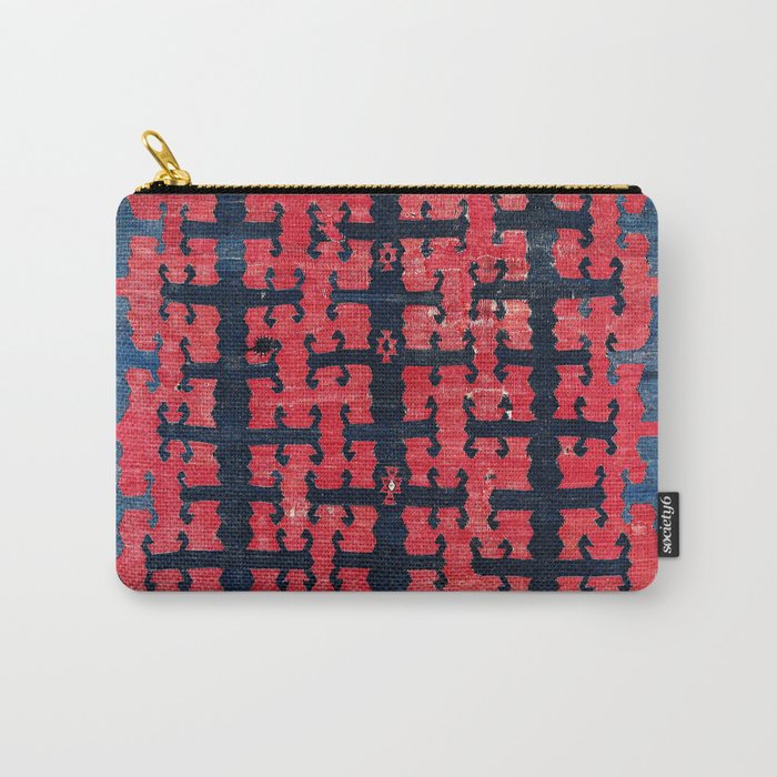 Yüncü  Antique Turkish Balikesir Kilim Rug Print Carry All Pouch Gallery Image 1