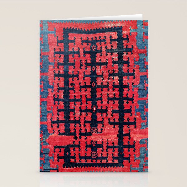 Yüncü  Antique Turkish Balikesir Kilim Rug Print Stationery Card Gallery Image 1