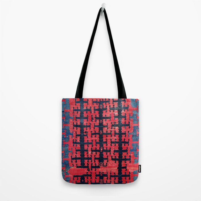 Yüncü  Antique Turkish Balikesir Kilim Rug Print Tote Bag Gallery Image 2