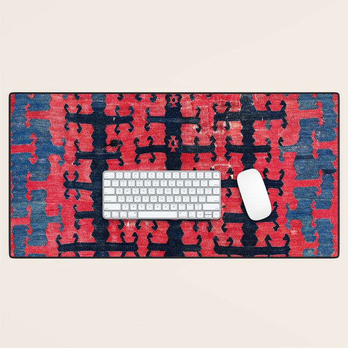 Yüncü  Antique Turkish Balikesir Kilim Rug Print Desk Mat Gallery Image 1
