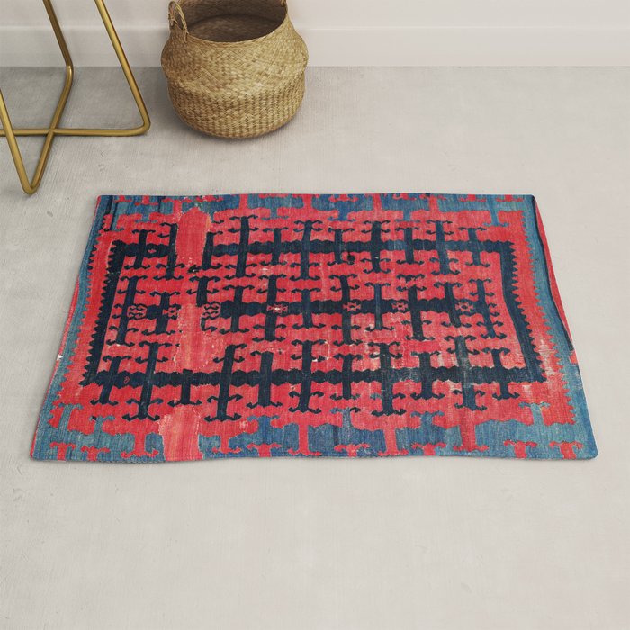 Yüncü  Antique Turkish Balikesir Kilim Rug Print Rug Gallery Image 1