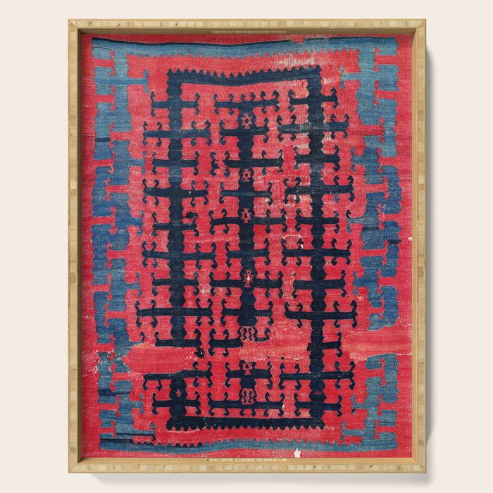 Yüncü  Antique Turkish Balikesir Kilim Rug Print Serving Tray Gallery Image 1