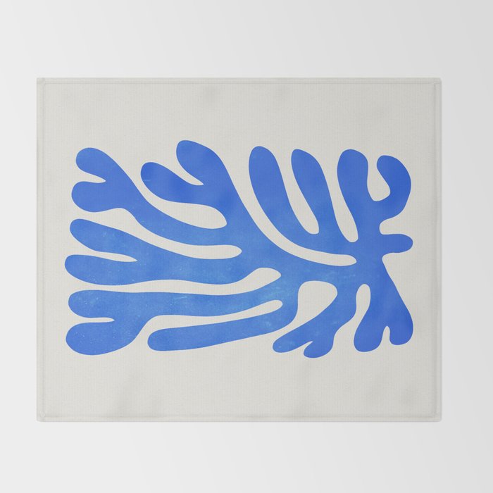 Marseille Blue: Matisse Color Paper Cutouts 03 Throw Blanket Gallery Image 2