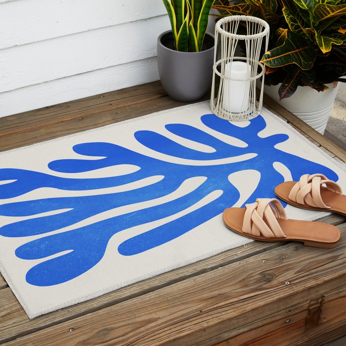 Marseille Blue: Matisse Color Paper Cutouts 03 Outdoor Rug Gallery Image 2