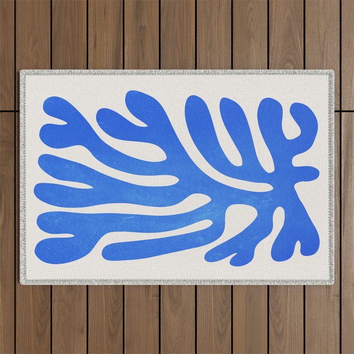 Marseille Blue: Matisse Color Paper Cutouts 03 Outdoor Rug Gallery Image 1